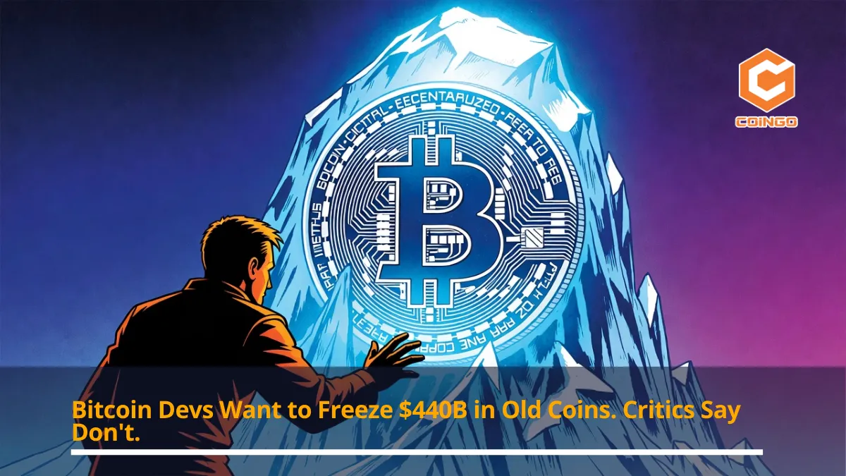 Bitcoin Devs Want to Freeze $440B in Old Coins. Critics Say Don't.