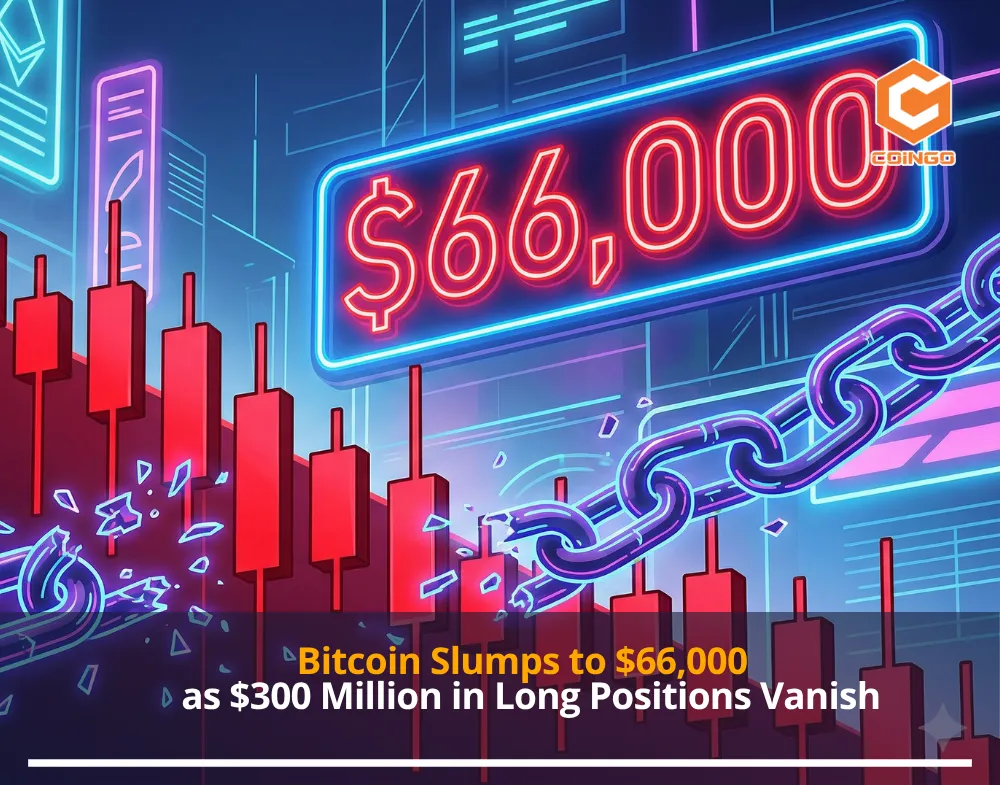 Bitcoin Slumps to $66,000 as $300 Million in Long Positions Vanish