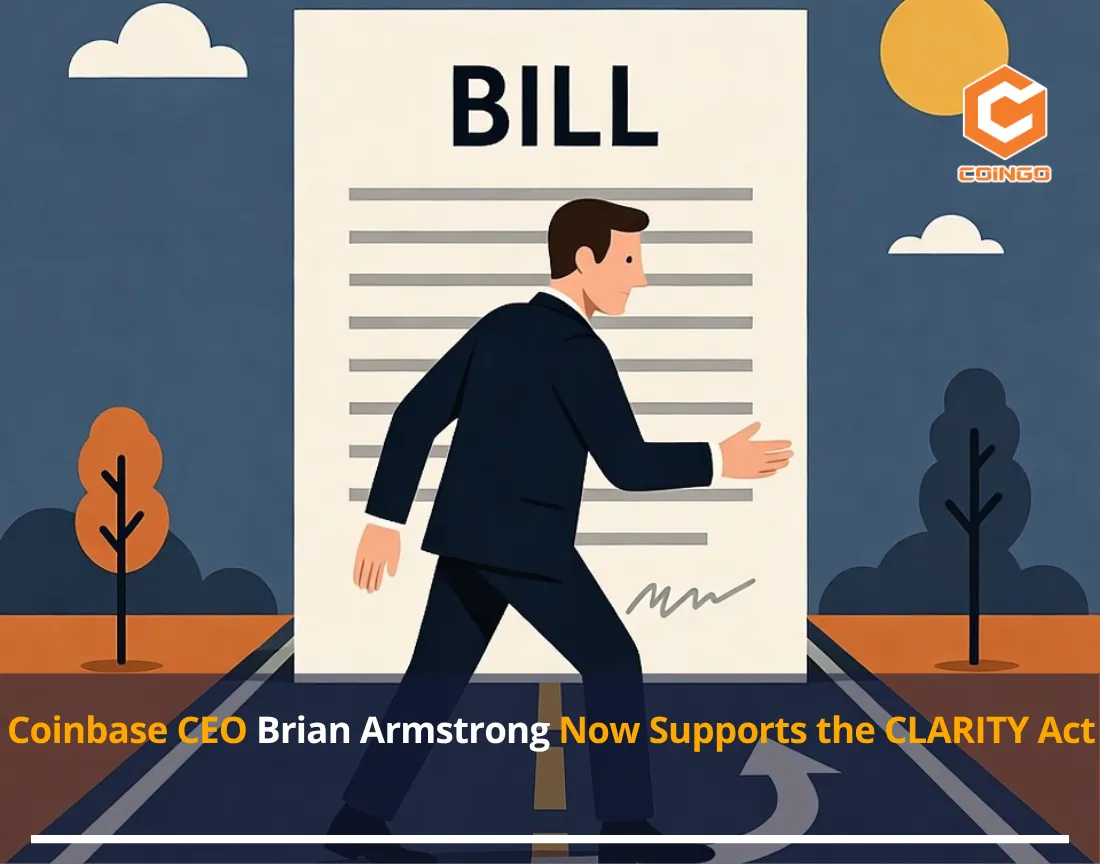 Coinbase CEO Reverses Course, Now Backs CLARITY Act After Three Months of Opposition