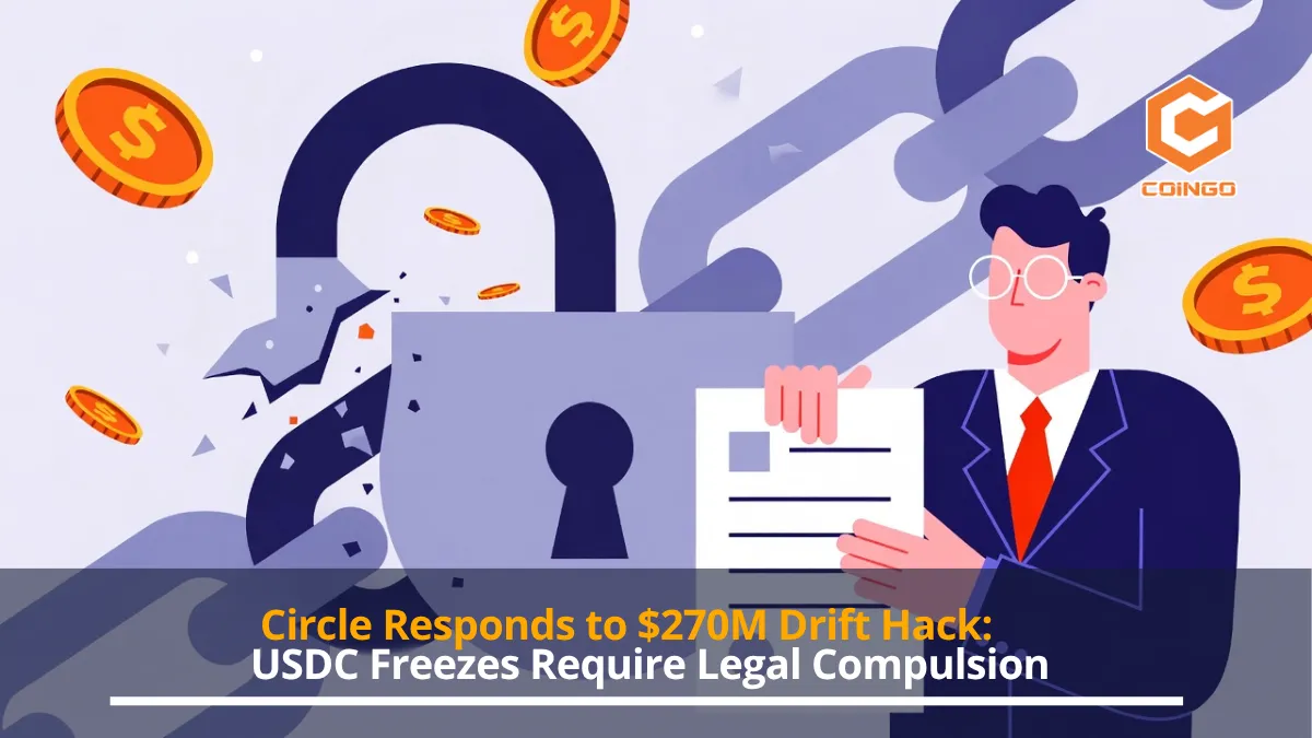 Circle Responds to $270M Drift Hack: USDC Freezes Require Legal Compulsion, Not Discretion