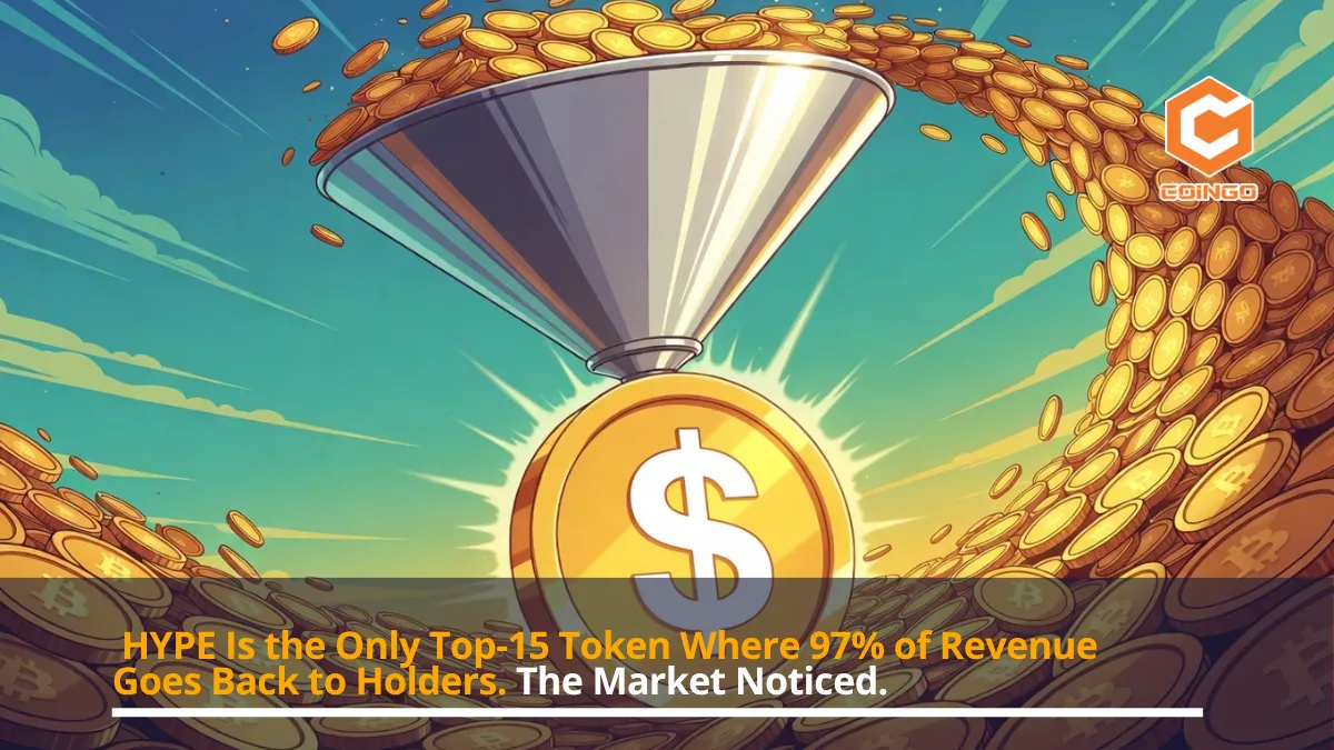 HYPE Is the Only Top-15 Token Where 97% of Revenue Goes Back to Holders. The Market Noticed.