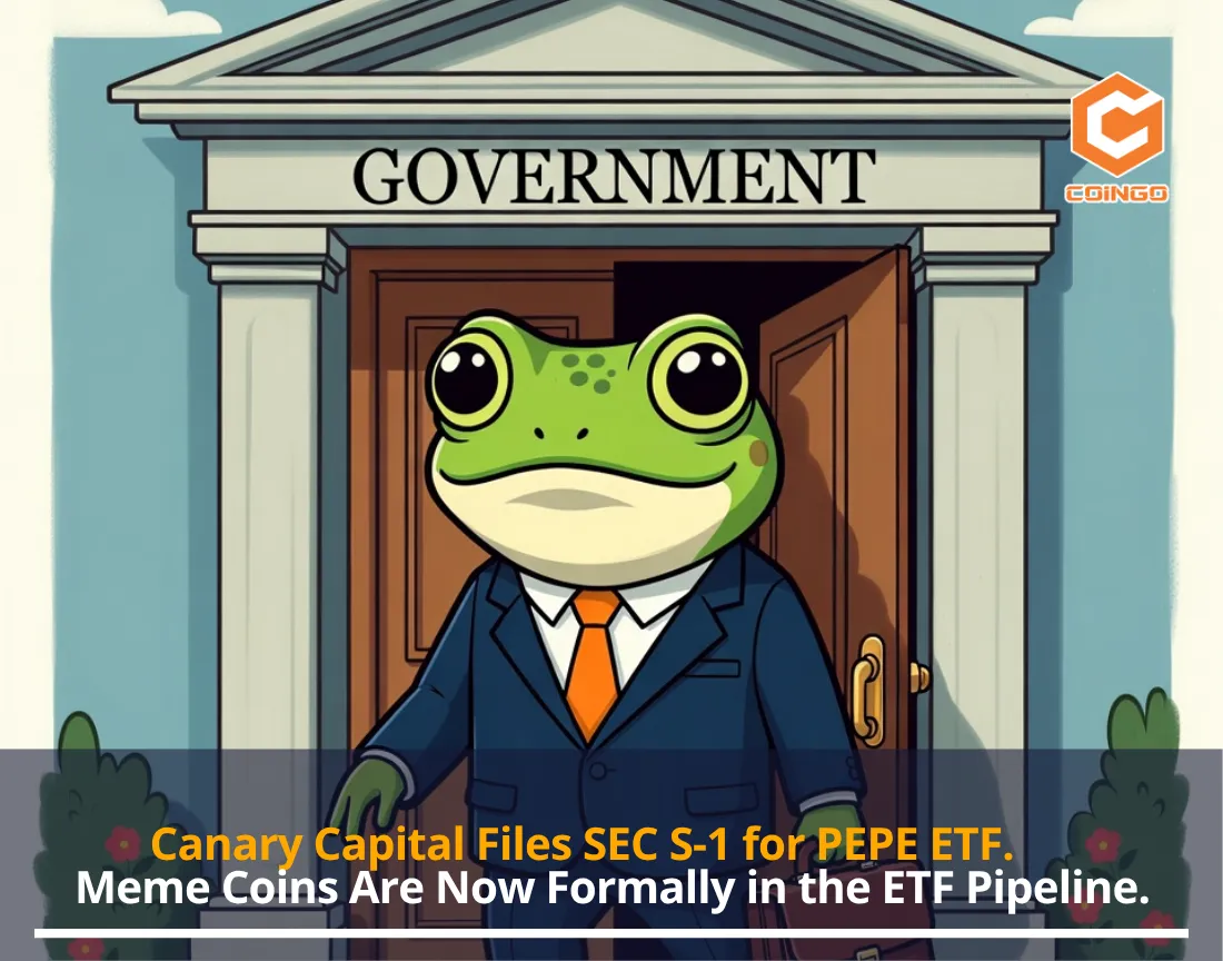 Canary Capital Files SEC S-1 for PEPE ETF. Meme Coins Are Now Formally in the ETF Pipeline.