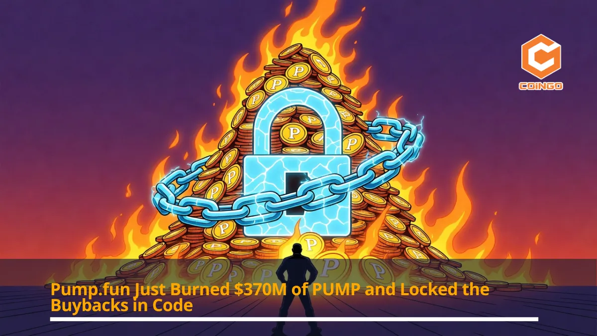 Pump.fun Just Burned $370M of PUMP and Locked the Buybacks in Code