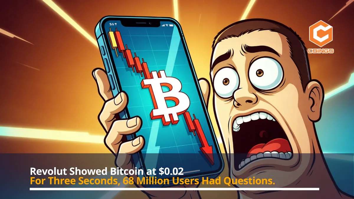 Revolut Showed Bitcoin at $0.02. For Three Seconds, 68 Million Users Had Questions.