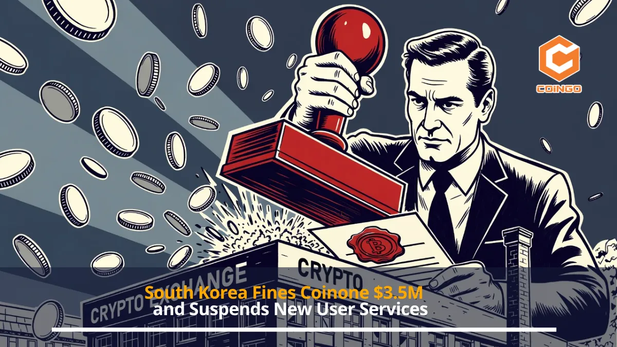 South Korea Fines Coinone $3.5M and Suspends New User Services