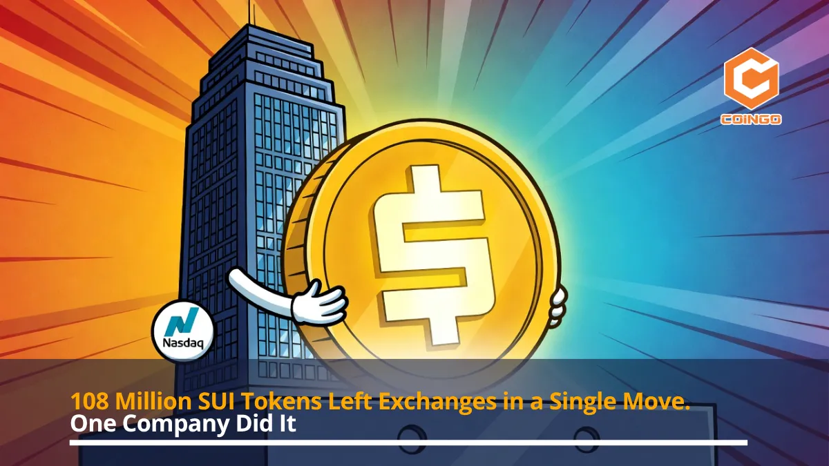 108 Million SUI Tokens Left Exchanges in a Single Move. One Company Did It