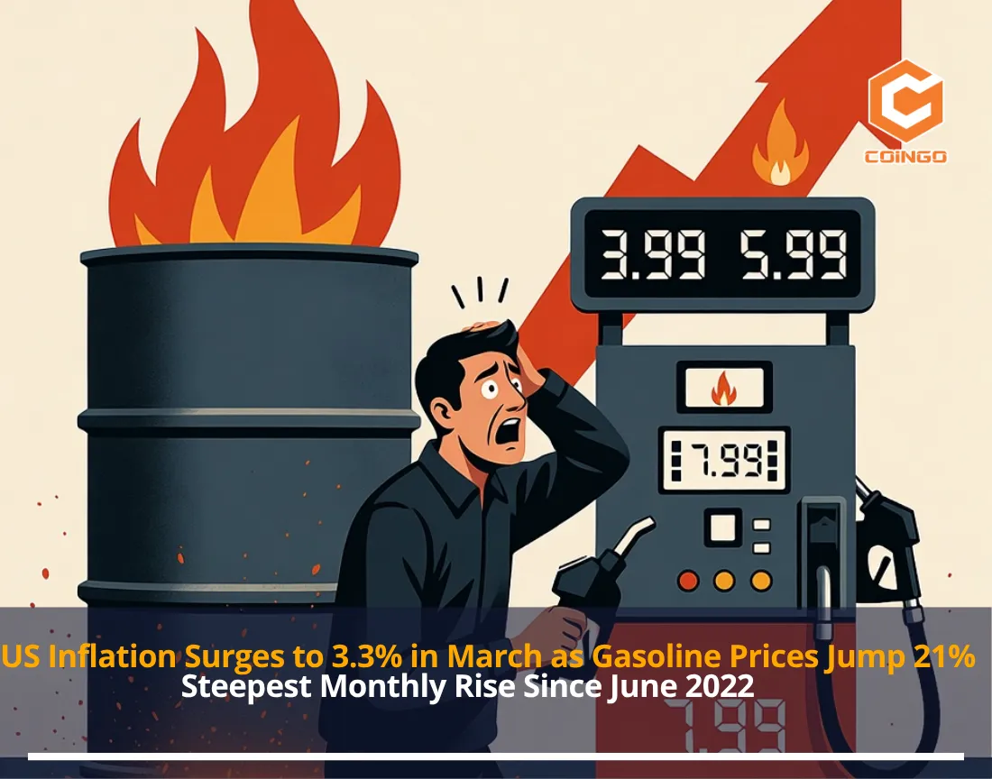 US Inflation Surges to 3.3% in March as Gasoline Prices Jump 21% — Steepest Monthly Rise Since June 2022