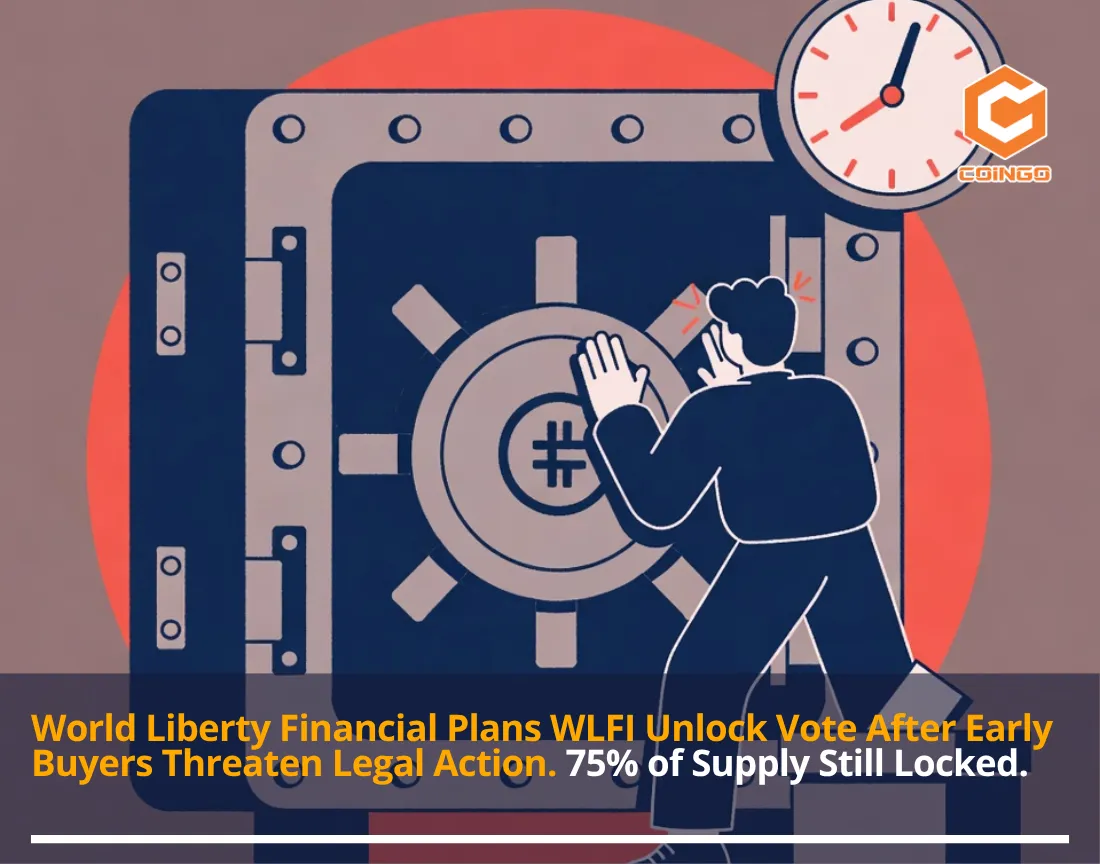 World Liberty Financial Plans WLFI Unlock Vote After Early Buyers Threaten Legal Action. 75% of Supply Still Locked.