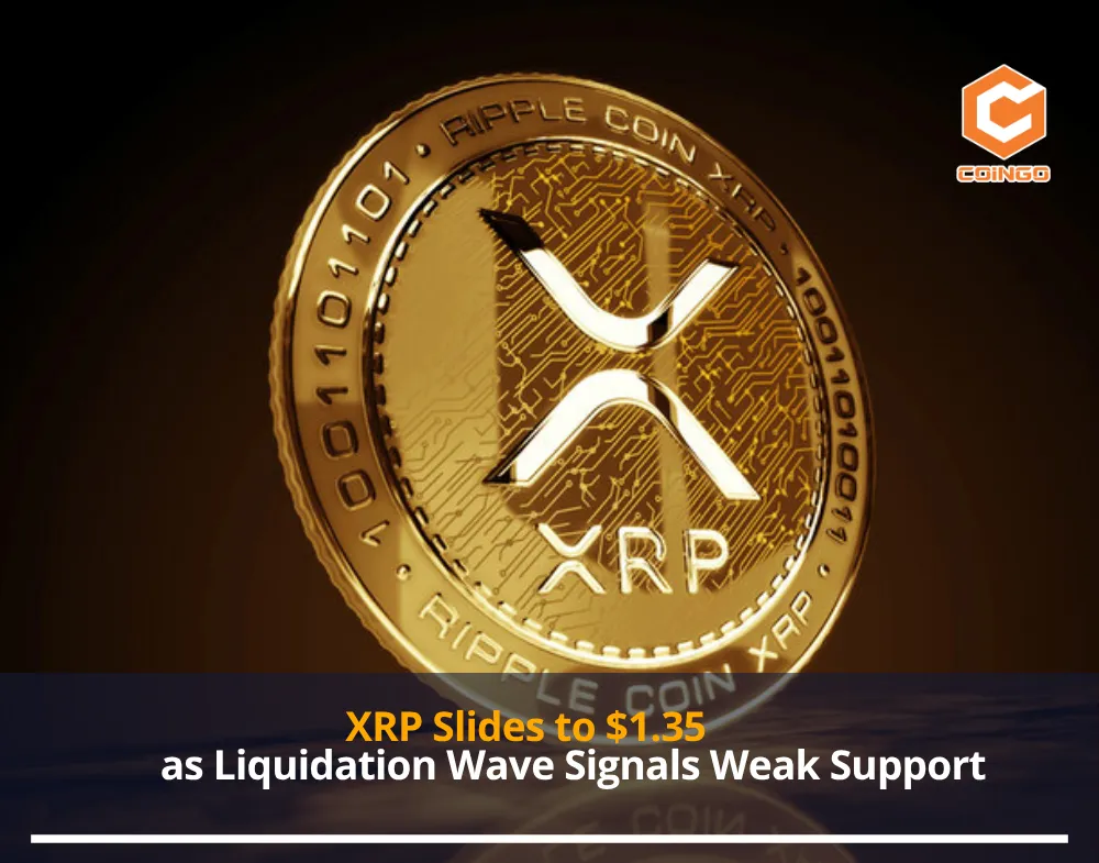 XRP Slides to $1.35 as Liquidation Wave Signals Weak Support