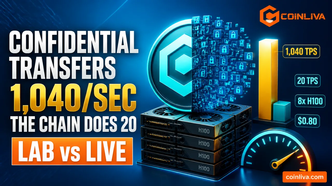 Confidential Transfers Hit 1,040 a Second. The Live Chain Does 20.