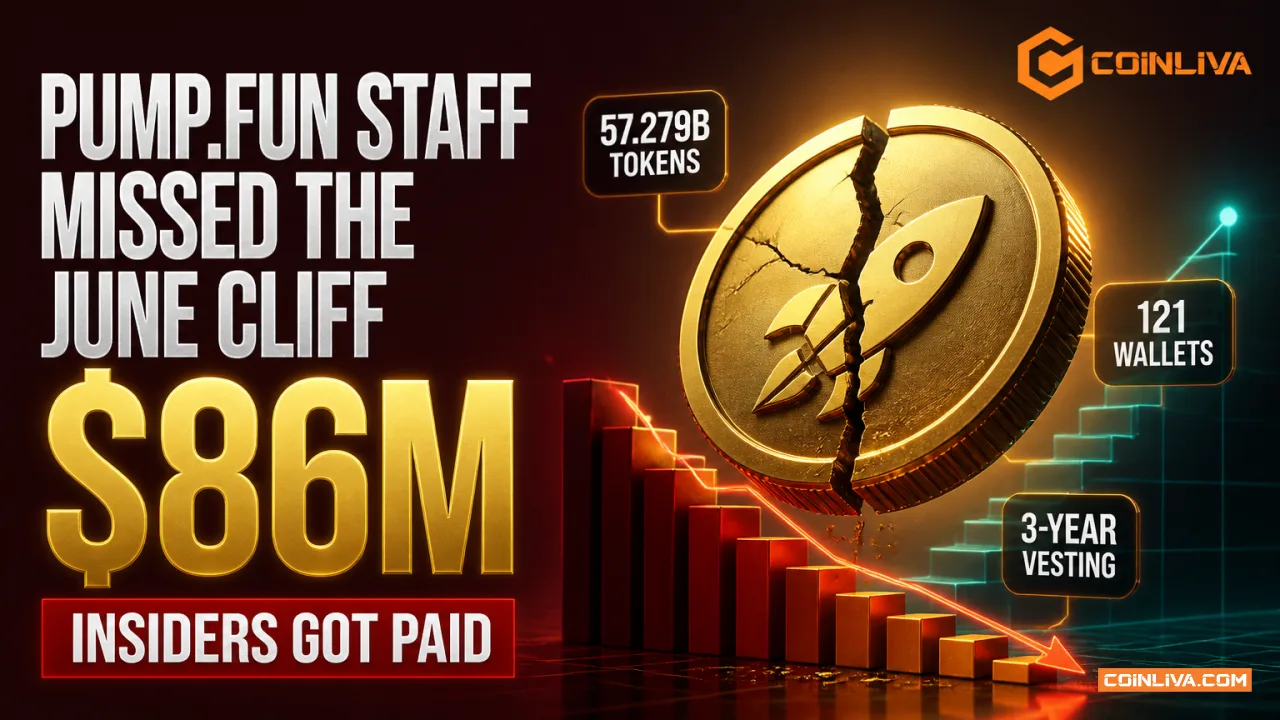 Pump.fun Staff Missed a June Cliff. Insiders Unlocked $86M in July.