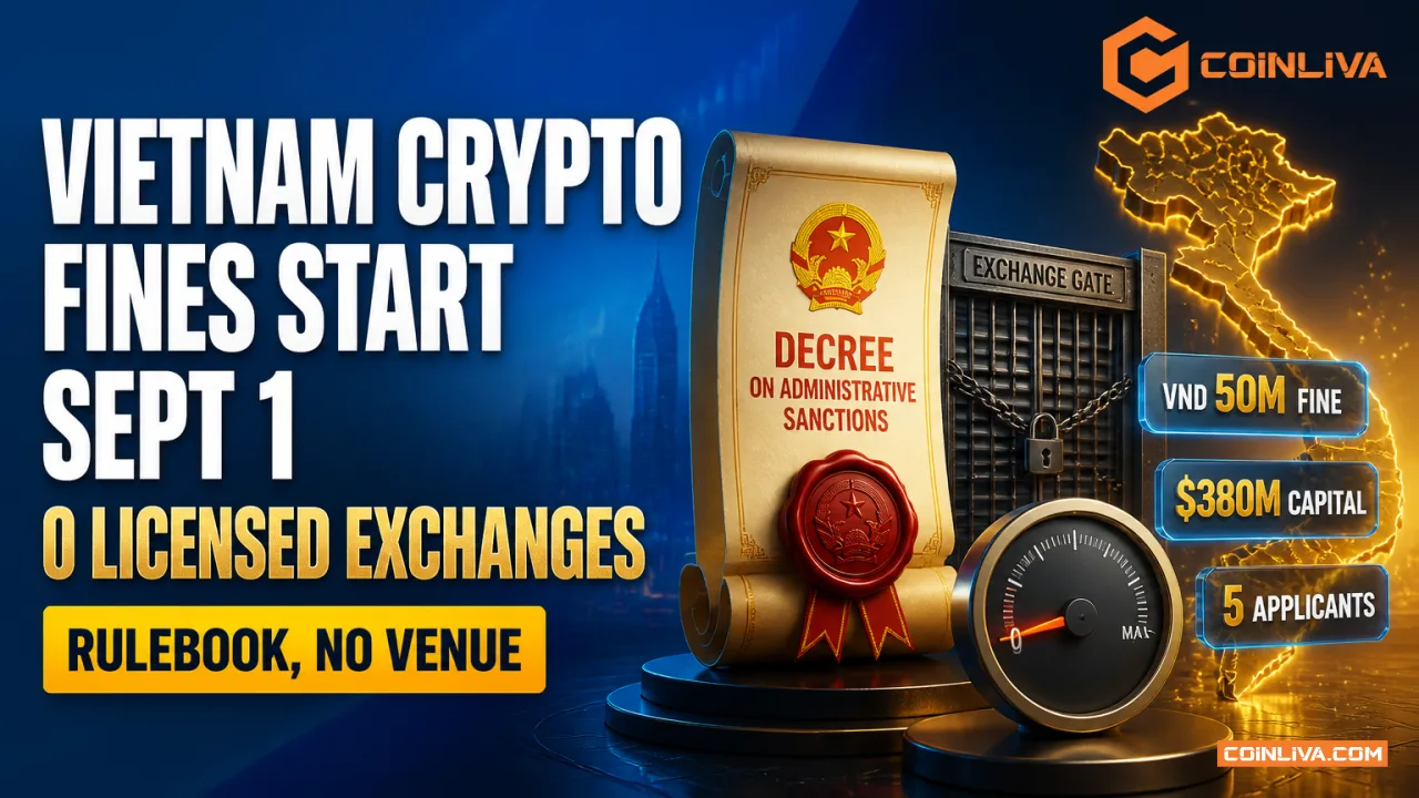Vietnam Crypto Fines Start September 1. No Exchange Is Licensed Yet.