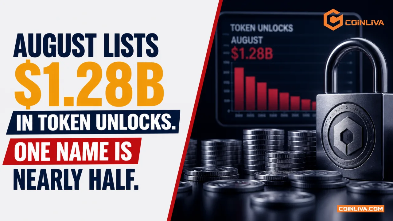 August Lists $1.28B in Token Unlocks. One Name Is Nearly Half.