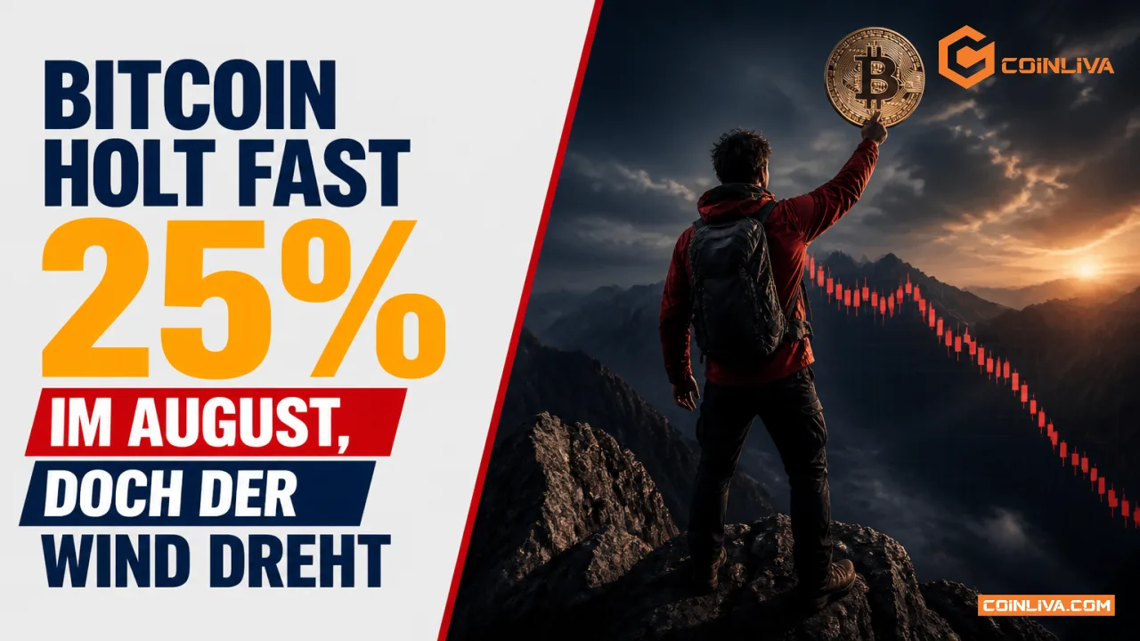 Bitcoin holt fast 25 Prozent im August, doch der Wind dreht