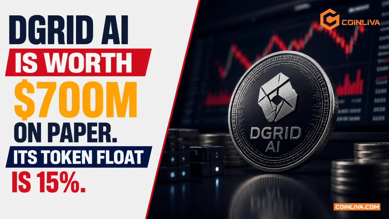 DGrid AI Is Worth $700M on Paper. Its Token Float Is 15%.