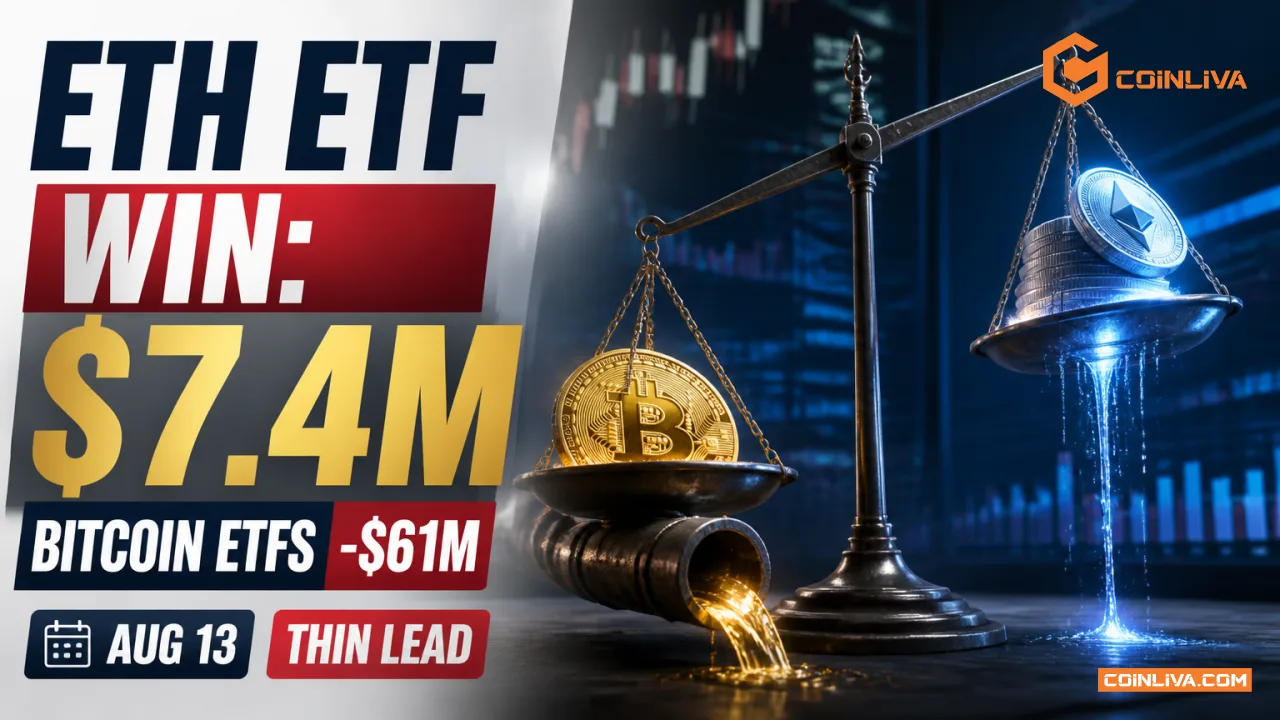 Ethereum ETFs Beat Bitcoin on August 13. The Win Was $7.4 Million.
