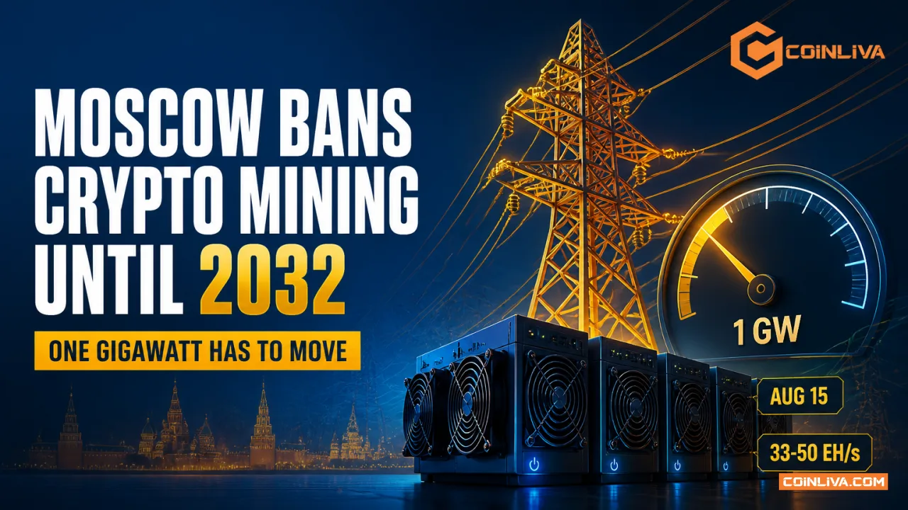 Moscow Bans Crypto Mining Until 2032. One Gigawatt Has to Move.