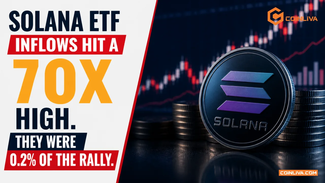 Solana ETF Inflows Hit a 70x High. They Were 0.2% of the Rally.