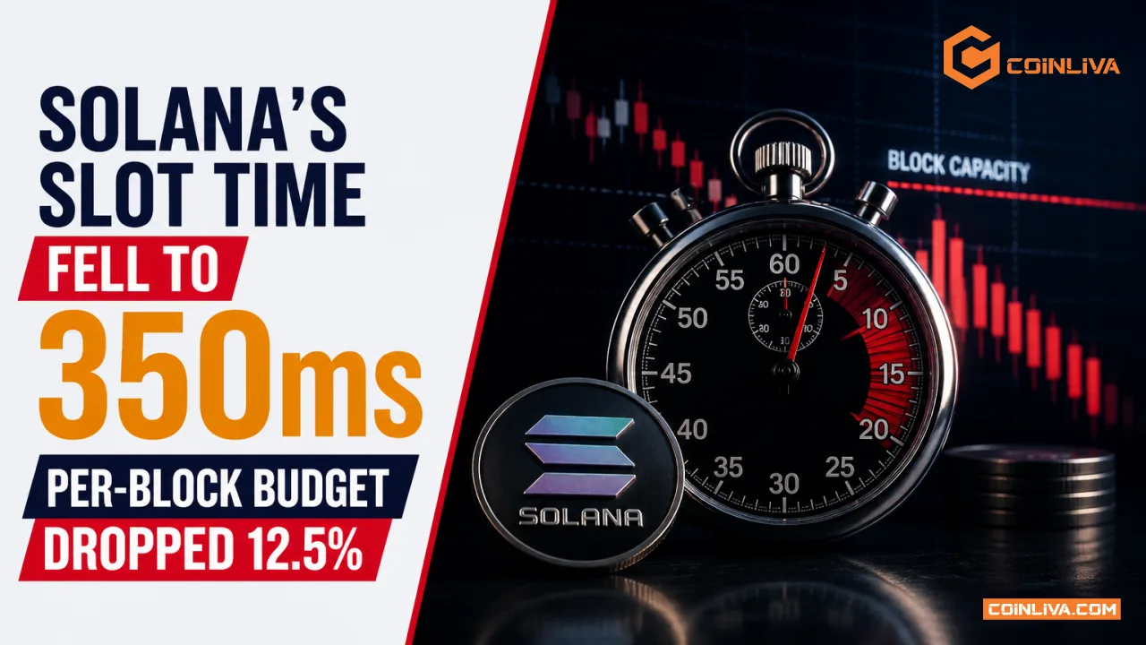 Solana's Slot Time Fell to 350ms. Per-Block Budget Dropped 12.5%