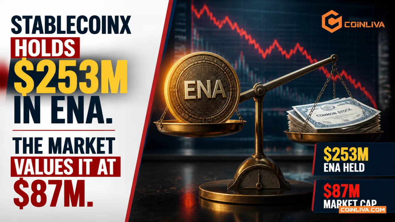 StablecoinX Holds $253M in ENA. The Market Values It at $87M.