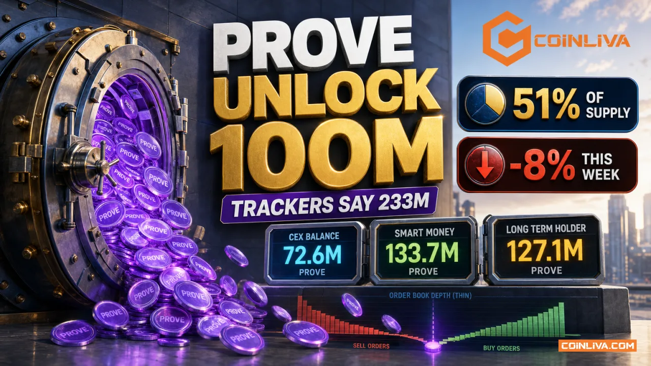 The Docs Say the PROVE Unlock Was 100M. Trackers Logged 233M.