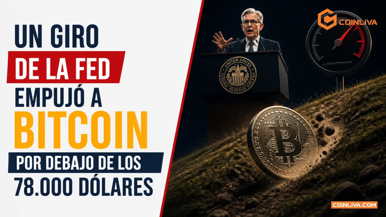 Un giro de la Fed empujó a Bitcoin por debajo de los 78.000 dólares