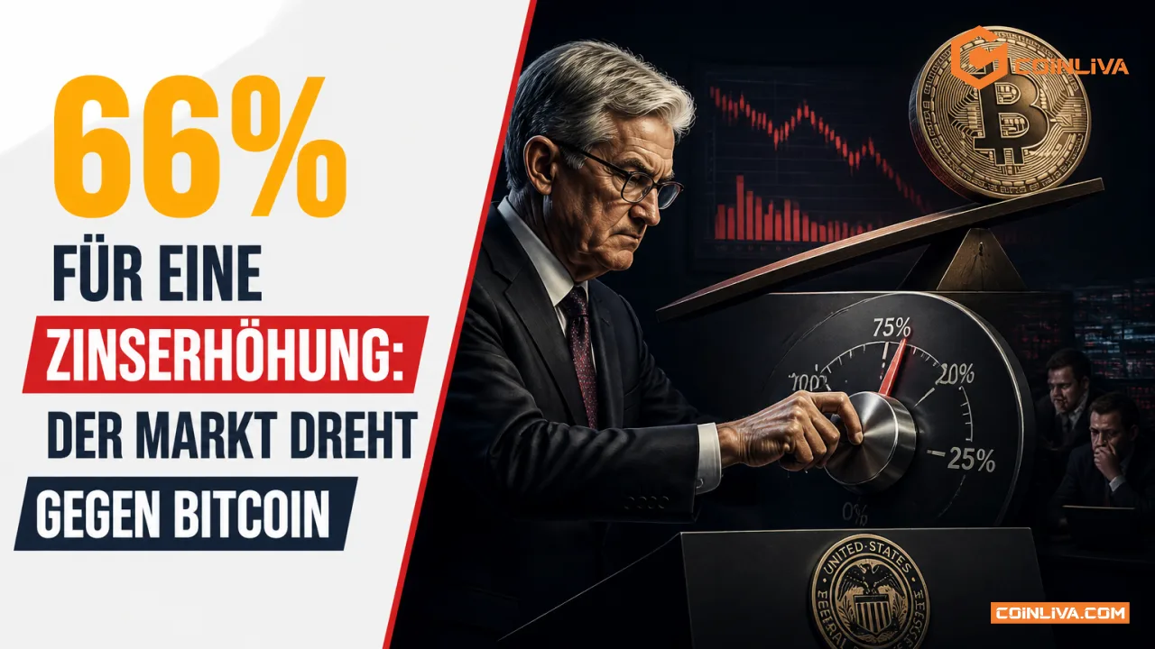 66 Prozent für eine Zinserhöhung: Der Markt dreht gegen Bitcoin