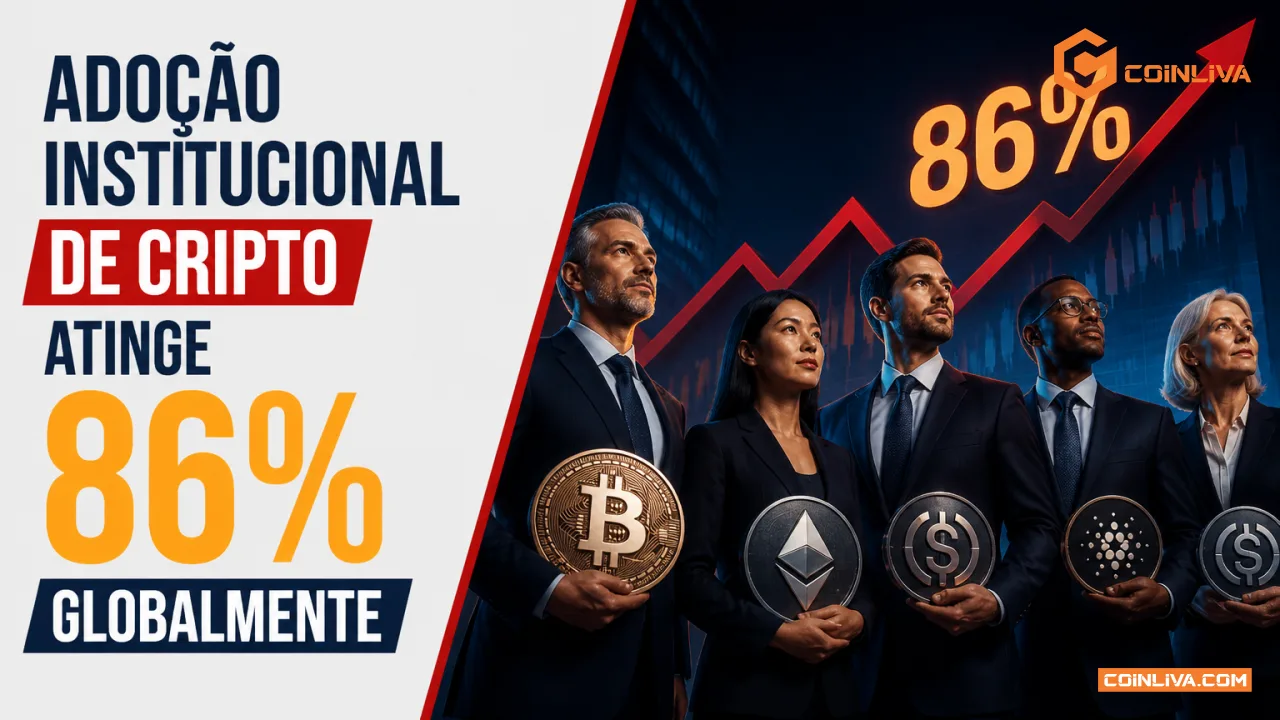 Adoção institucional de cripto atinge 86 porcento globalmente