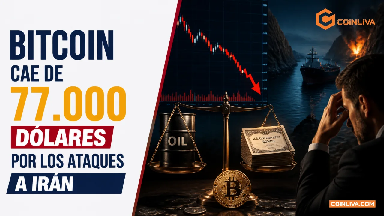 Bitcoin cae de 77.000 dólares por los ataques a Irán