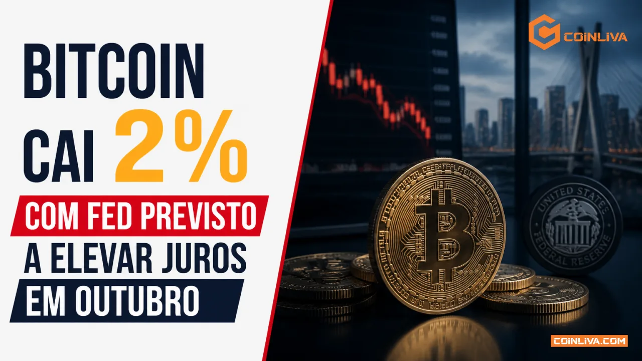Bitcoin cai 2% com Fed previsto a elevar juros em outubro