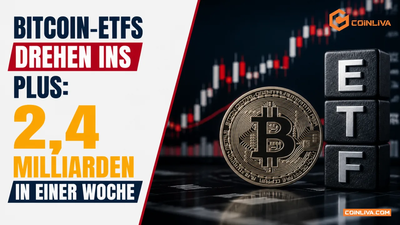 Bitcoin-ETFs drehen ins Plus: 2,4 Milliarden in einer Woche