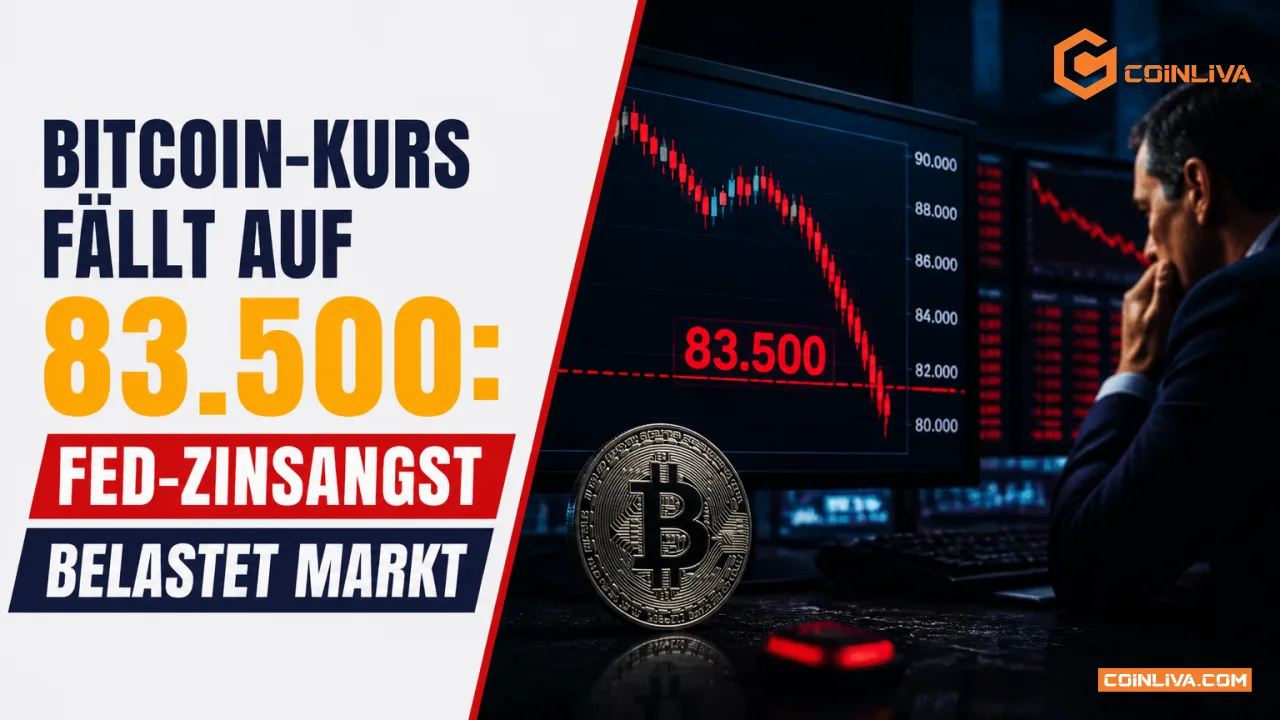 Bitcoin-Kurs fällt auf 83.500: Fed-Zinsangst belastet Markt