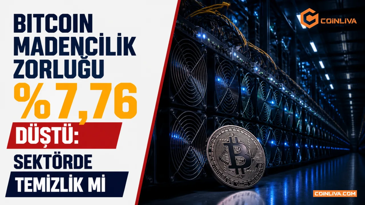 Bitcoin Madencilik Zorluğu %7,76 Düştü: Sektörde Temizlik Mi