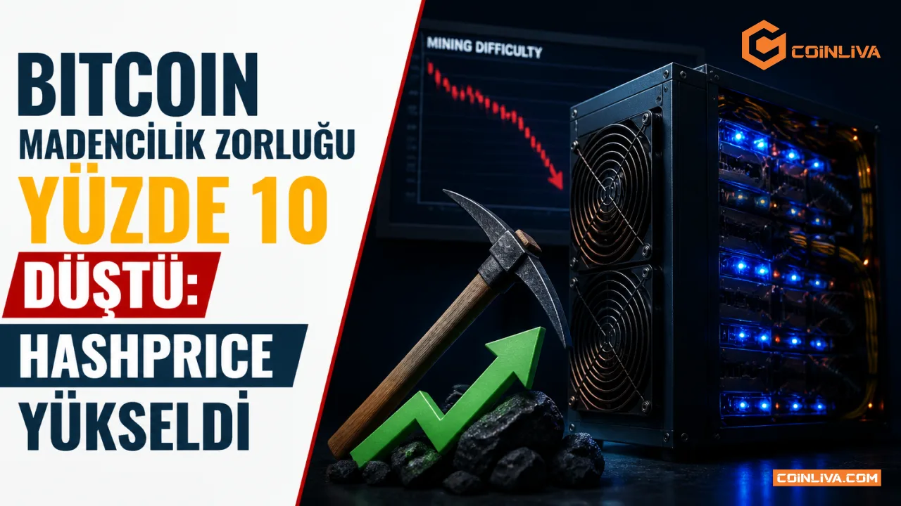 Bitcoin madencilik zorluğu yüzde 10 düştü: Hashprice yükseldi