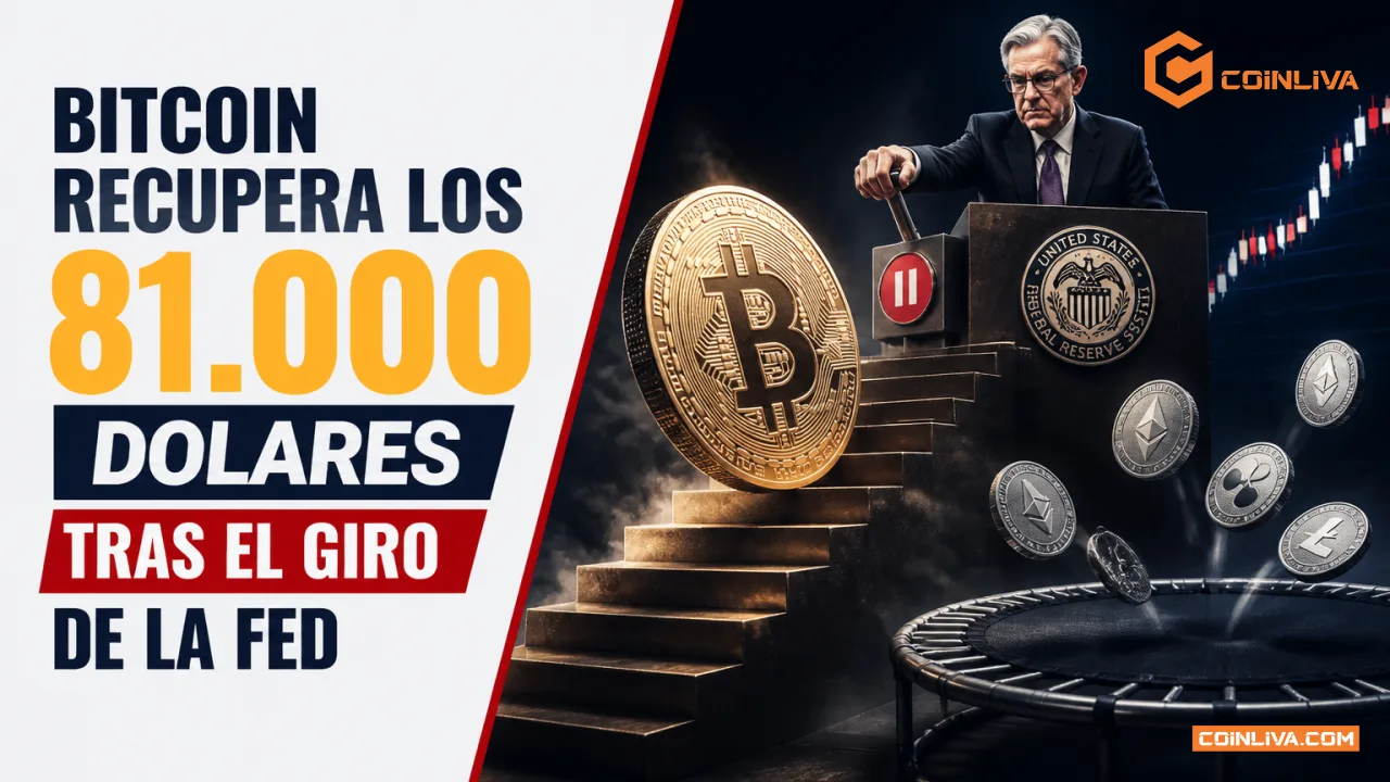 Bitcoin recupera los 81.000 dolares tras el giro de la Fed