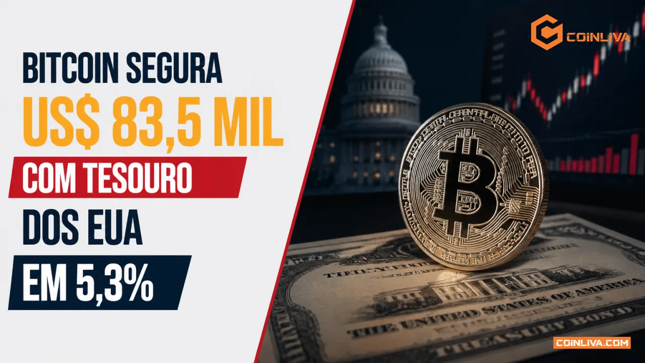 Bitcoin segura US$ 83,5 mil com Tesouro dos EUA em 5,3%