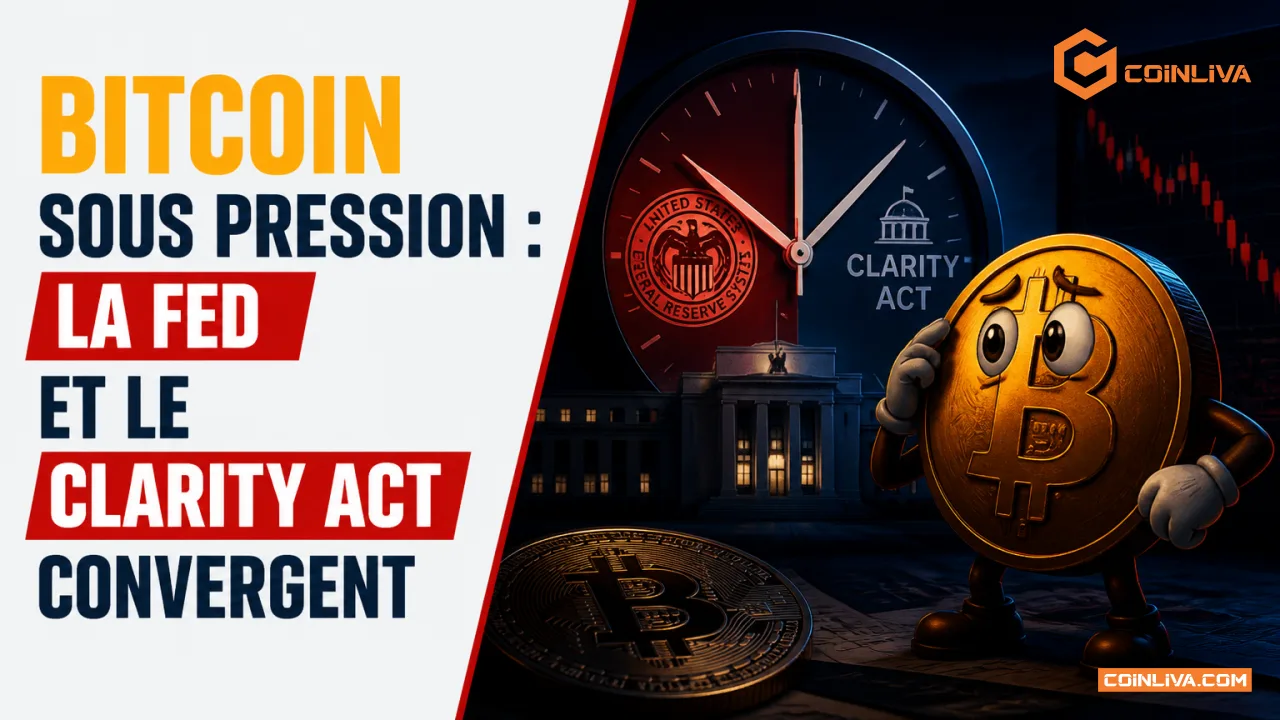 Bitcoin sous pression : la Fed et le CLARITY Act convergent