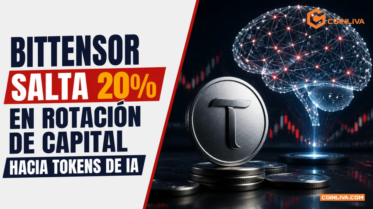 Bittensor salta 20% en rotación de capital hacia tokens de IA