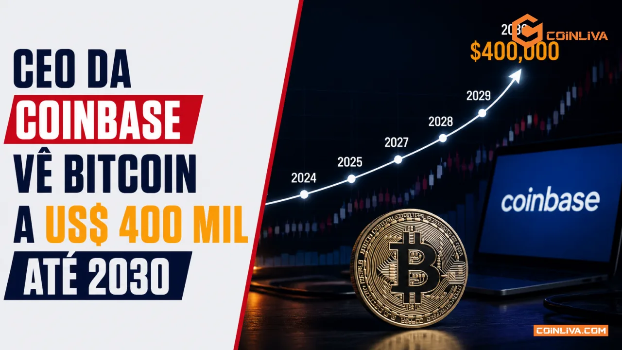 CEO da Coinbase vê Bitcoin a US$ 400 mil até 2030