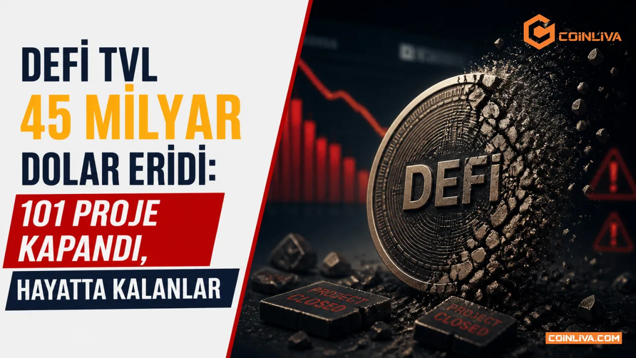 DeFi TVL 45 Milyar Dolar Eridi: 101 Proje Kapandı, Hayatta Kalanlar
