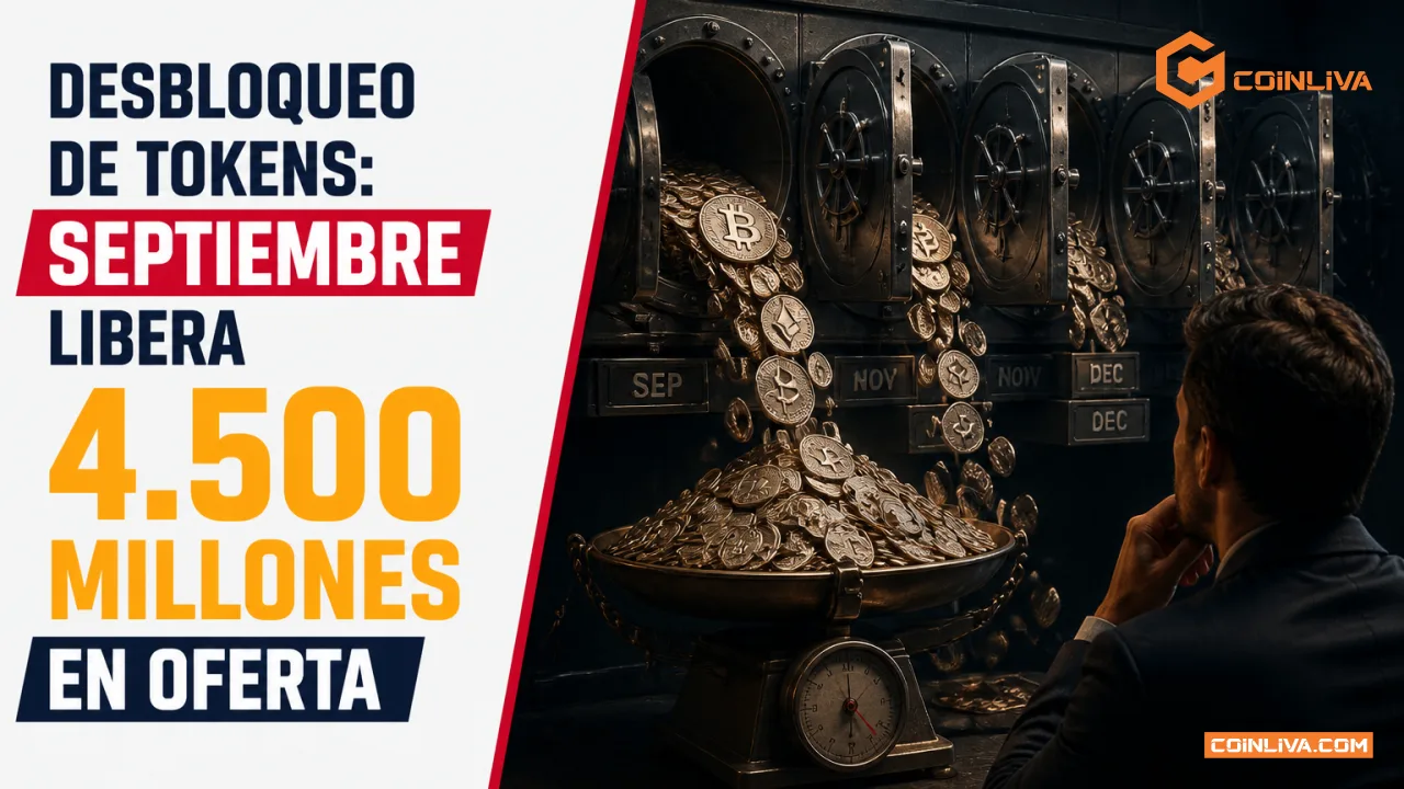 Desbloqueo de tokens: septiembre libera 4.500 millones en oferta