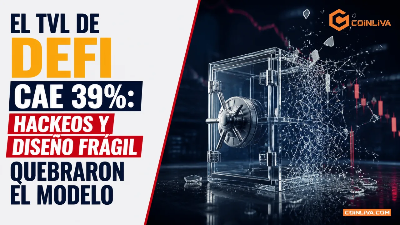 El TVL de DeFi cae 39%: hackeos y diseño frágil quebraron el modelo