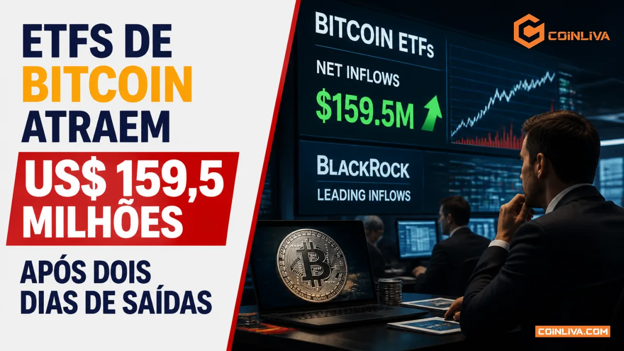 ETFs de Bitcoin Atraem US$ 159,5 Milhões Após Dois Dias de Saídas