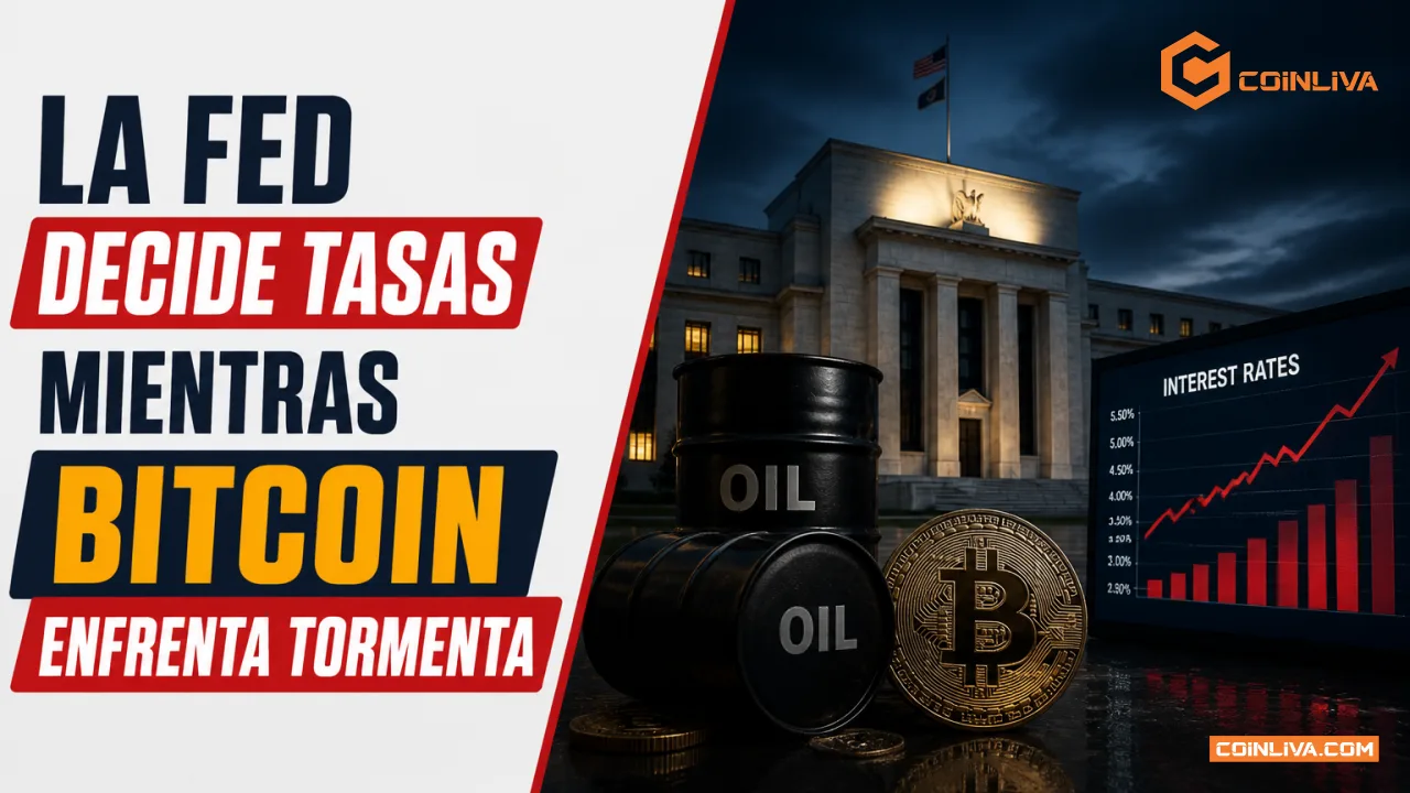 La Fed decide tasas mientras bitcoin enfrenta tormenta