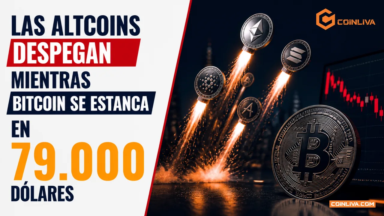 Las altcoins despegan mientras Bitcoin se estanca en 79.000 dólares