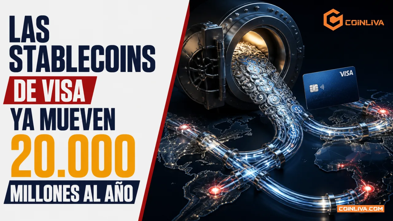 Las stablecoins de Visa ya mueven 20.000 millones al año