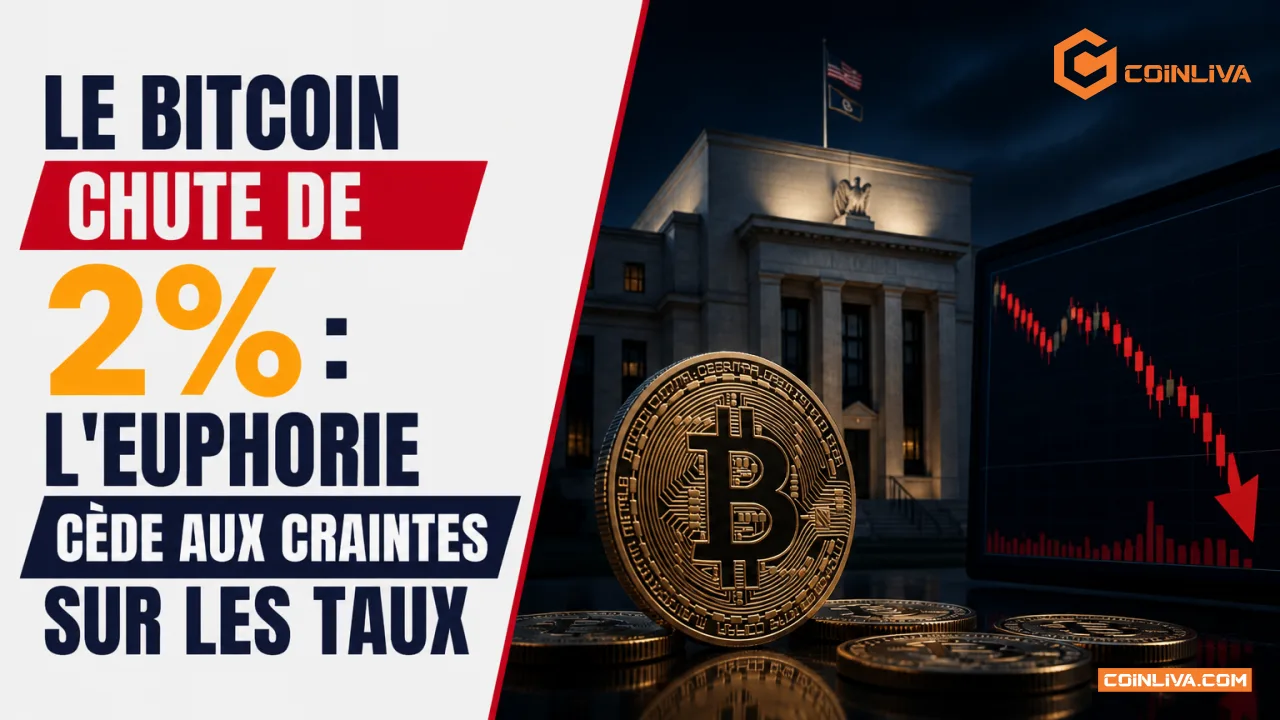 Le bitcoin chute de 2% : l'euphorie cède aux craintes sur les taux