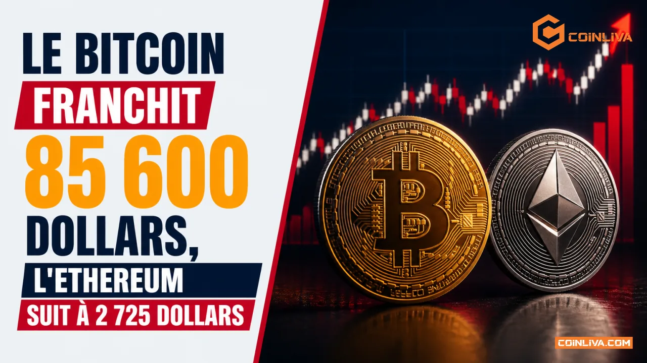 Le Bitcoin franchit 85 600 dollars, l'Ethereum suit à 2 725 dollars