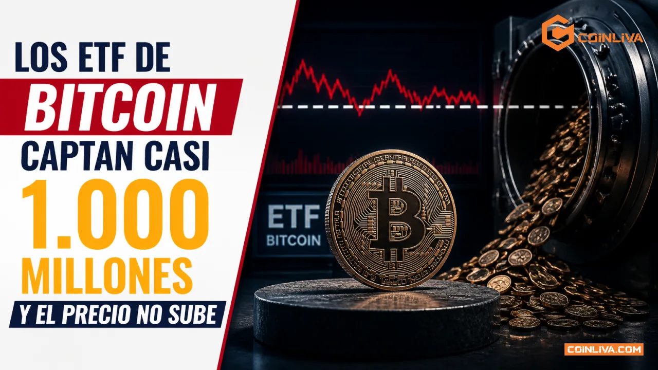 Los ETF de bitcoin captan casi 1.000 millones y el precio no sube