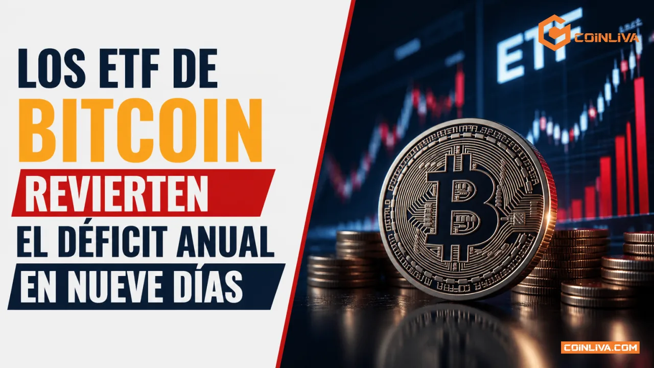 Los ETF de Bitcoin revierten el déficit anual en nueve días